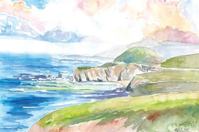 Big Sur Coastal Scene From Road Trip Highway I by Markus & Martina Bleichner framed canvas print