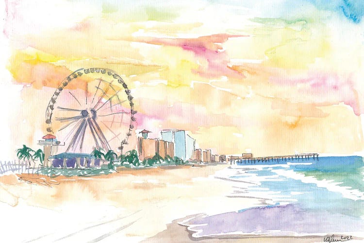 Myrtle Beach South Carolina Sunrise At The Beach by Markus & Martina Bleichner wall art