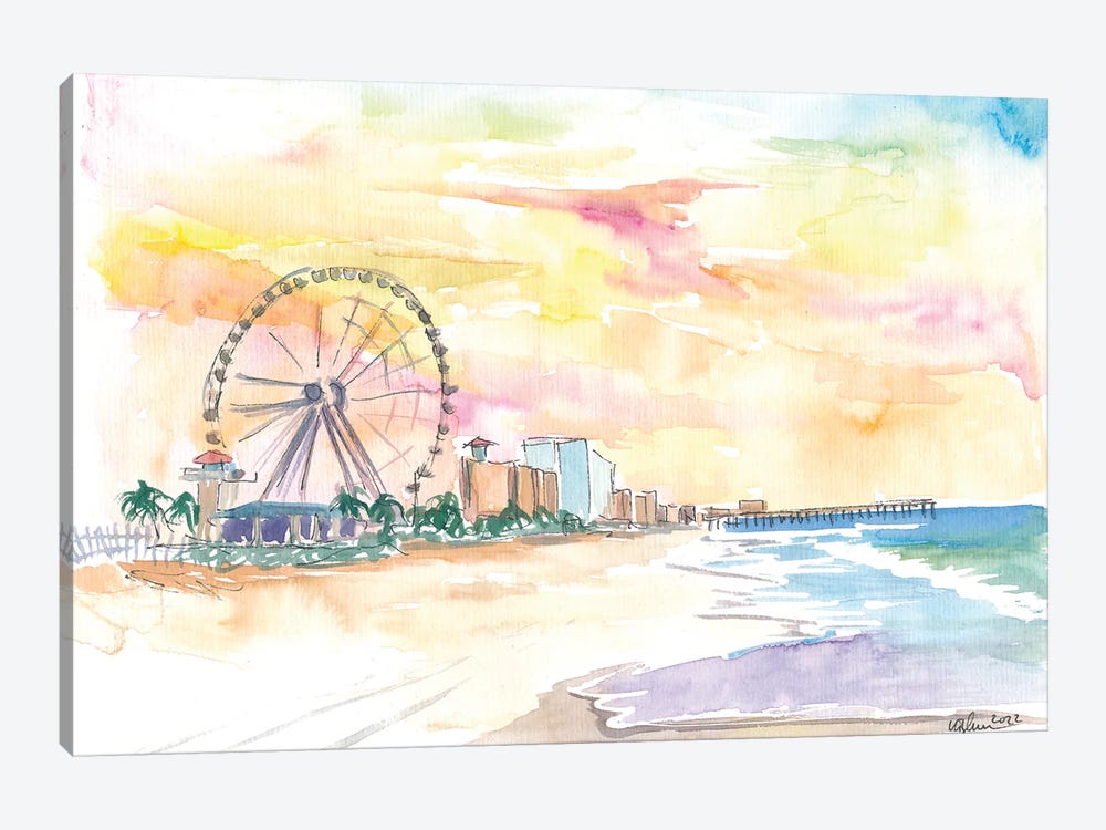 Myrtle Beach South Carolina Sunrise At The Beach by Markus & Martina Bleichner 1-piece Canvas Art Print