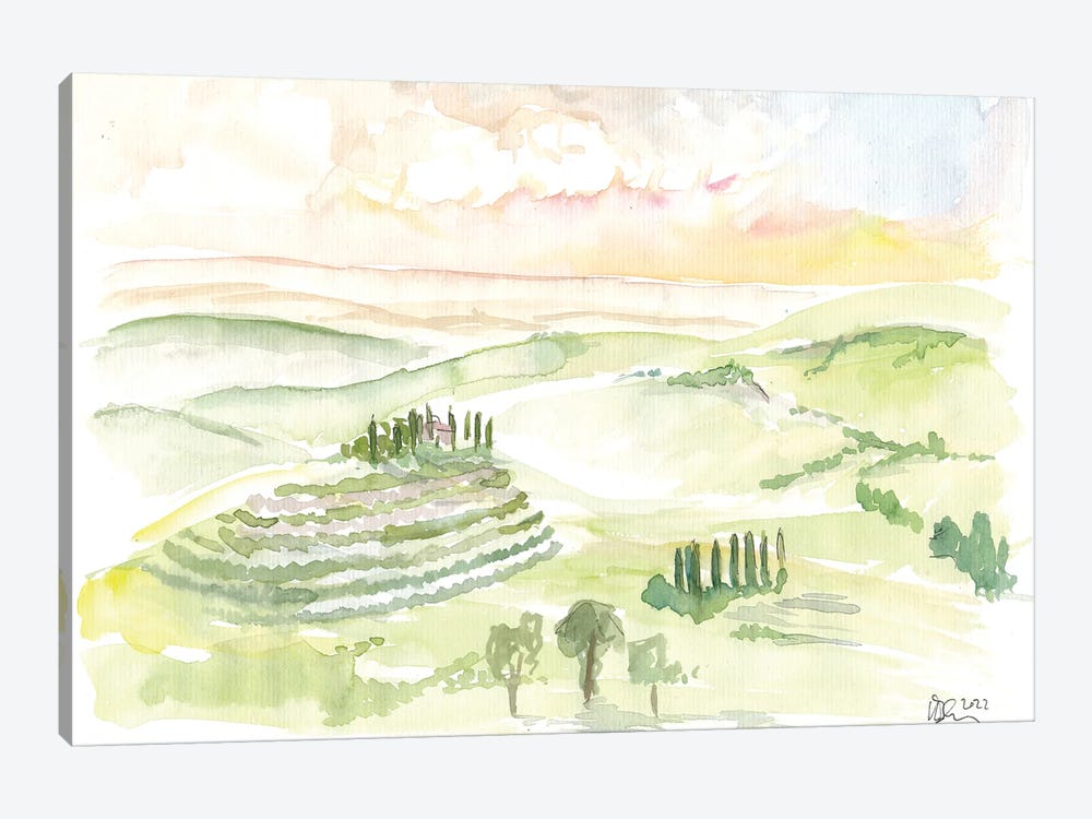 Italian Landscape In Tuscany Near d'Orcia by Markus & Martina Bleichner 1-piece Canvas Wall Art