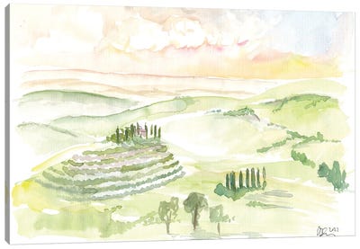 Italian Landscape In Tuscany Near d'Orcia Canvas Art Print
