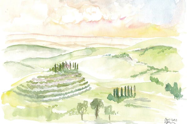 Markus & Martina Bleichner: Italian Landscape In Tuscany Near d'Orcia by Markus & Martina Bleichner
