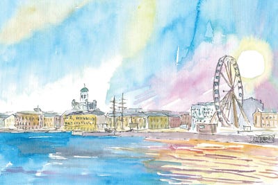 Helsinki Finland Waterfront With Cathedral And Harbour by Markus & Martina Bleichner multi panel art