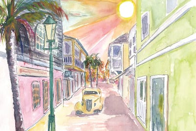 Philipsburg St Maarten Dutch Caribbean Street Walking Scene by Markus & Martina Bleichner framed wall art