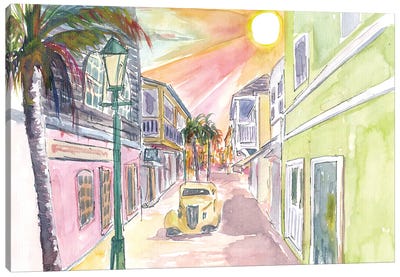 Philipsburg St Maarten Dutch Caribbean Street Walking Scene Canvas Art Print - Markus & Martina Bleichner