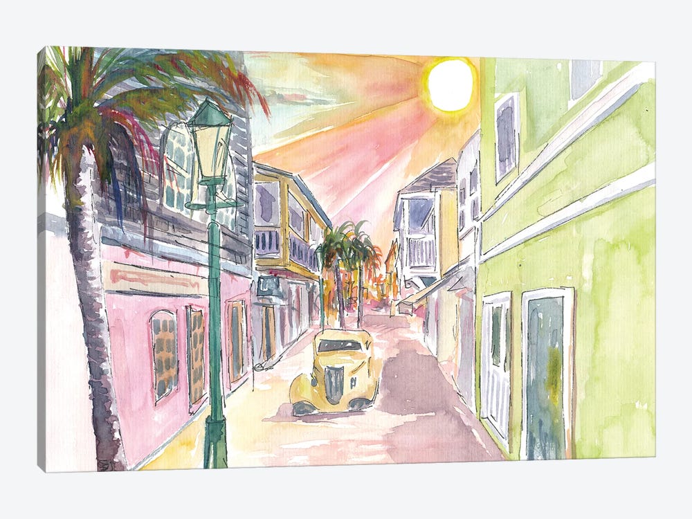 Philipsburg St Maarten Dutch Caribbean Street Walking Scene by Markus & Martina Bleichner 1-piece Canvas Artwork