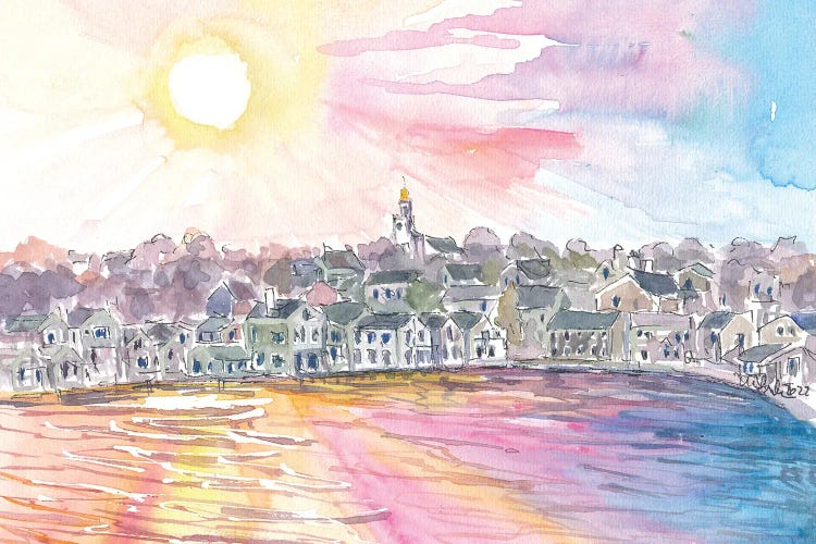 Nantucket Massachusetts Harbour Scene At Sunset