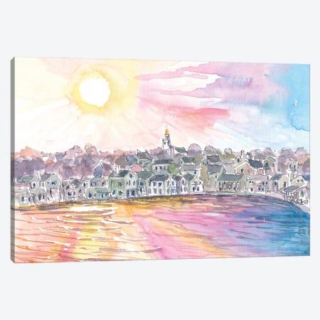 Nantucket Massachusetts Harbour Scene At Sunset Canvas Print #MMB741} by Markus & Martina Bleichner Canvas Wall Art