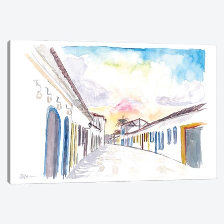 Paraty Brazil Old Town Street Scene On Costa Verde Canvas Print #MMB748} by Markus & Martina Bleichner Canvas Wall Art