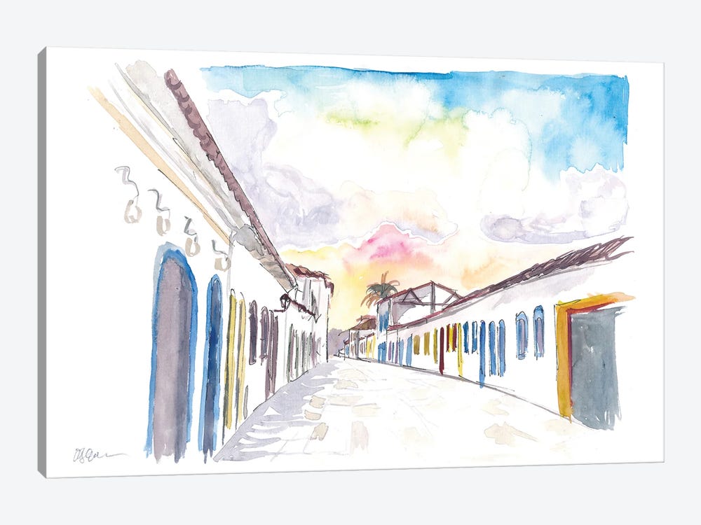 Paraty Brazil Old Town Street Scene On Costa Verde by Markus & Martina Bleichner 1-piece Canvas Art