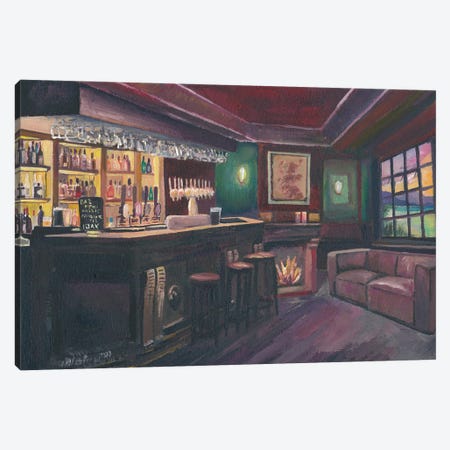 Pub Evening With Bar And Fireplace In Lonely Scottish Highlands Canvas Print #MMB755} by Markus & Martina Bleichner Canvas Art