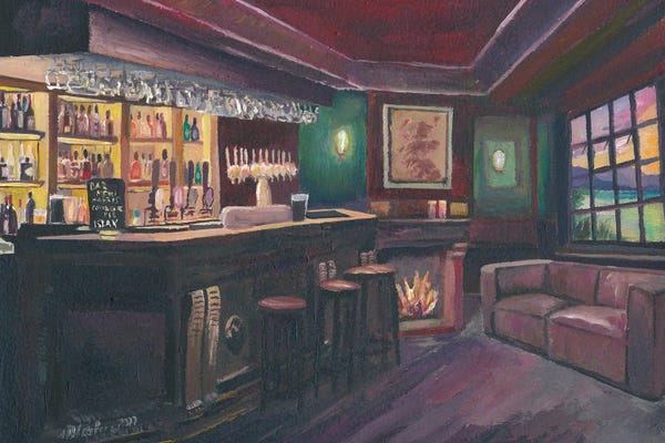 Markus & Martina Bleichner: Pub Evening With Bar And Fireplace In Lonely Scottish Highlands by Markus & Martina Bleichner