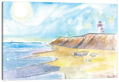 Waves And Wind On Beach Of Marthas Vineyard Massachusetts Canvas Art Print