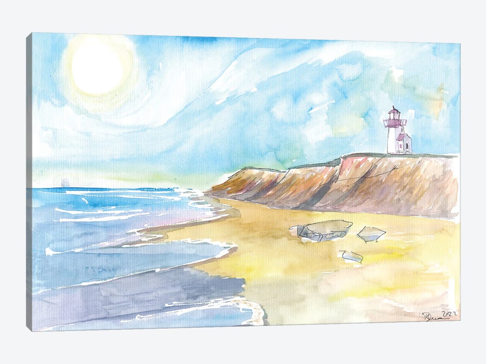 Waves And Wind On Beach Of Marthas Vineyard Massachusetts by Markus & Martina Bleichner 1-piece Canvas Art