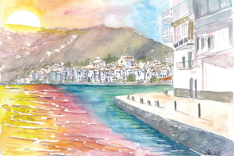 Cadaques Catalonian Sunset With Bay On Costa Brava by Markus & Martina Bleichner wall art