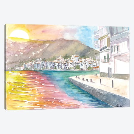 Cadaques Catalonian Sunset With Bay On Costa Brava Canvas Print #MMB766} by Markus & Martina Bleichner Canvas Art Print