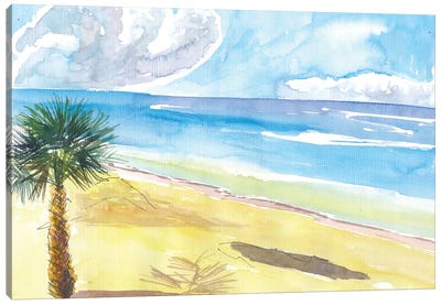 Eleuthera Bahamas Dream Beach Scene With Clouds Canvas Art Print - Bahamas