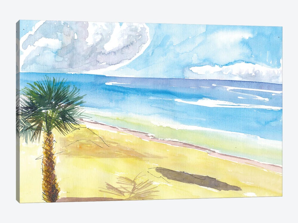Eleuthera Bahamas Dream Beach Scene With Clouds by Markus & Martina Bleichner 1-piece Art Print