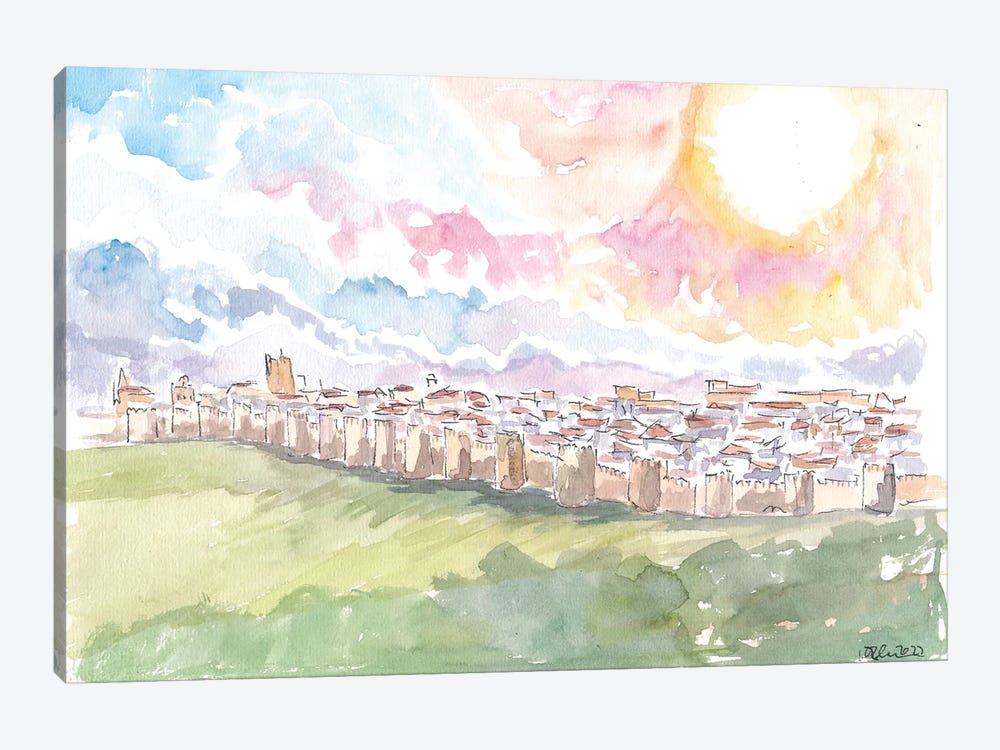 Avila Spain Cityview With Historic City Walls by Markus & Martina Bleichner 1-piece Canvas Wall Art