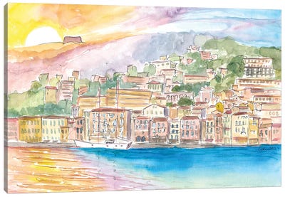 Villefranche-Sur-Mer Mediterranean Dreams On French Riviera Canvas Art Print - Markus & Martina Bleichner