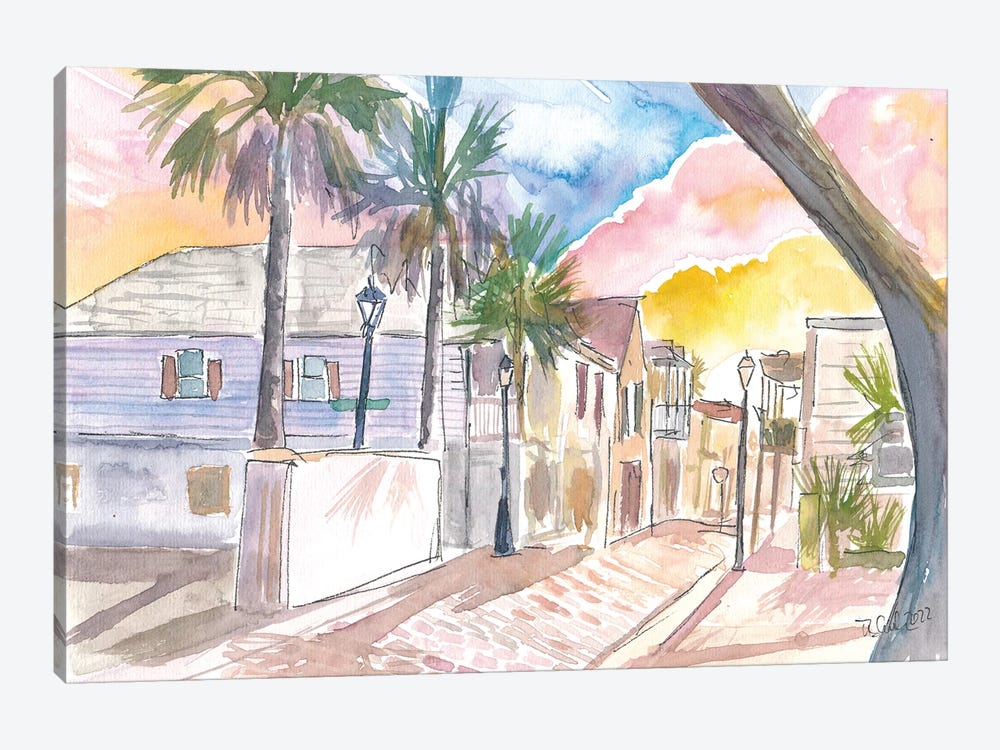 St Augustine Historic Old Town Street View Romance by Markus & Martina Bleichner 1-piece Canvas Print