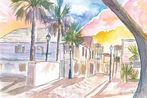 Markus & Martina Bleichner: St Augustine Historic Old Town Street View Romance by Markus & Martina Bleichner