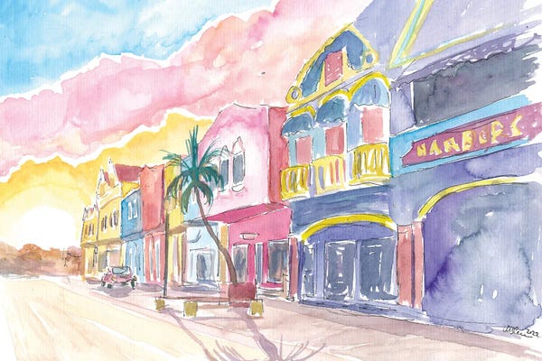 Caribbean: Kralendijk Bonaire Dutch Caribbean Colorful Street Scene by Markus & Martina Bleichner