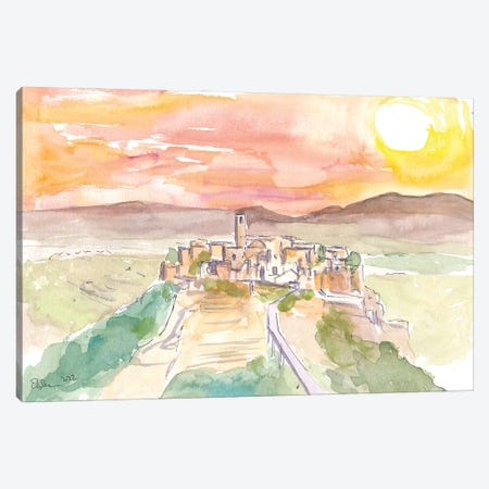 Civita Di Bagnoregio Italian Town On A Hill In Sunlight Canvas Print #MMB786} by Markus & Martina Bleichner Art Print