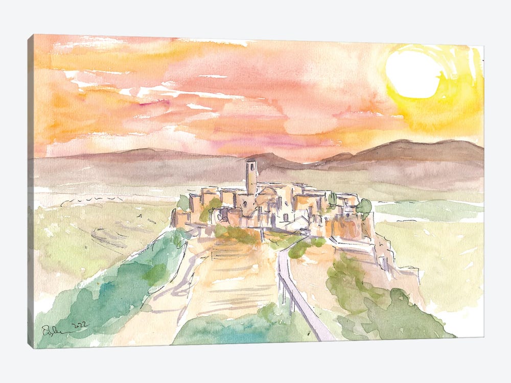 Civita Di Bagnoregio Italian Town On A Hill In Sunlight by Markus & Martina Bleichner 1-piece Canvas Artwork