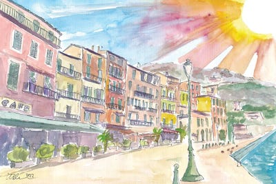 Villefranche-Sur-Mer Picturesque Port Scene In Alpes Maritime by Markus & Martina Bleichner metal wall art