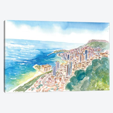 Monaco View From The Mountains With Skyline And Sea Canvas Print #MMB800} by Markus & Martina Bleichner Canvas Print