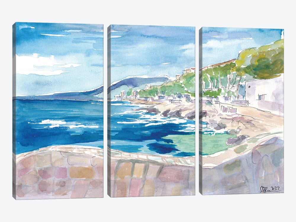 Mediterranean Dreams In Cote Dazur Provence France by Markus & Martina Bleichner 3-piece Canvas Art Print