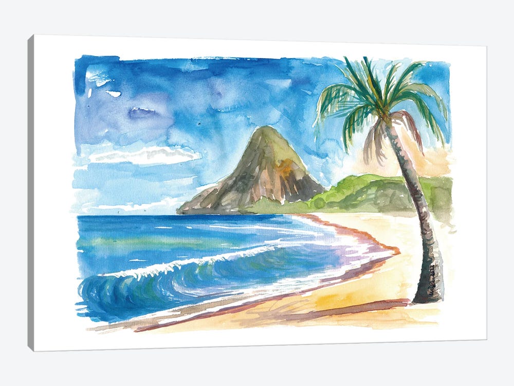 Saint Lucia Antilles Dreams With Petit Piton And Beach by Markus & Martina Bleichner 1-piece Canvas Art