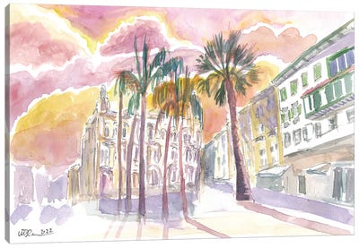 Las Palmas Gran Canary San Francisco Square With Literary Cabinet Canvas Art Print
