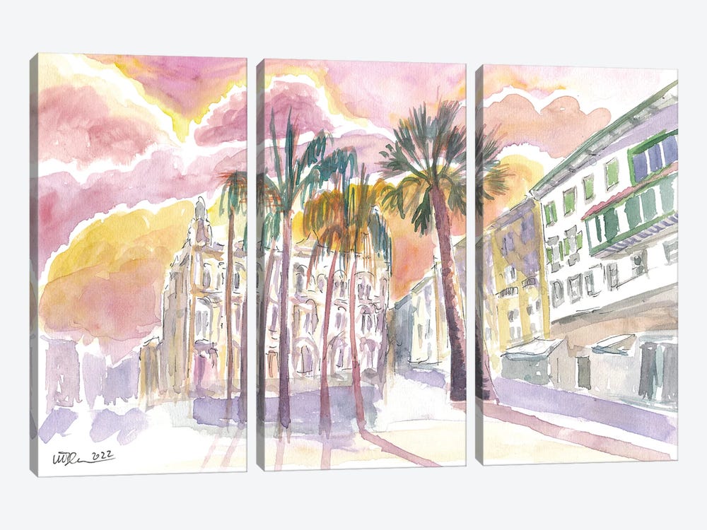 Las Palmas Gran Canary San Francisco Square With Literary Cabinet by Markus & Martina Bleichner 3-piece Canvas Wall Art