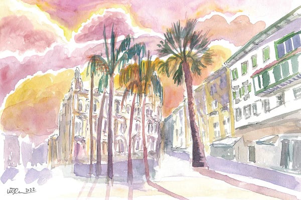 Fine Art Print: Las Palmas Gran Canary San Francisco Square With Literary Cabinet by Markus & Martina Bleichner