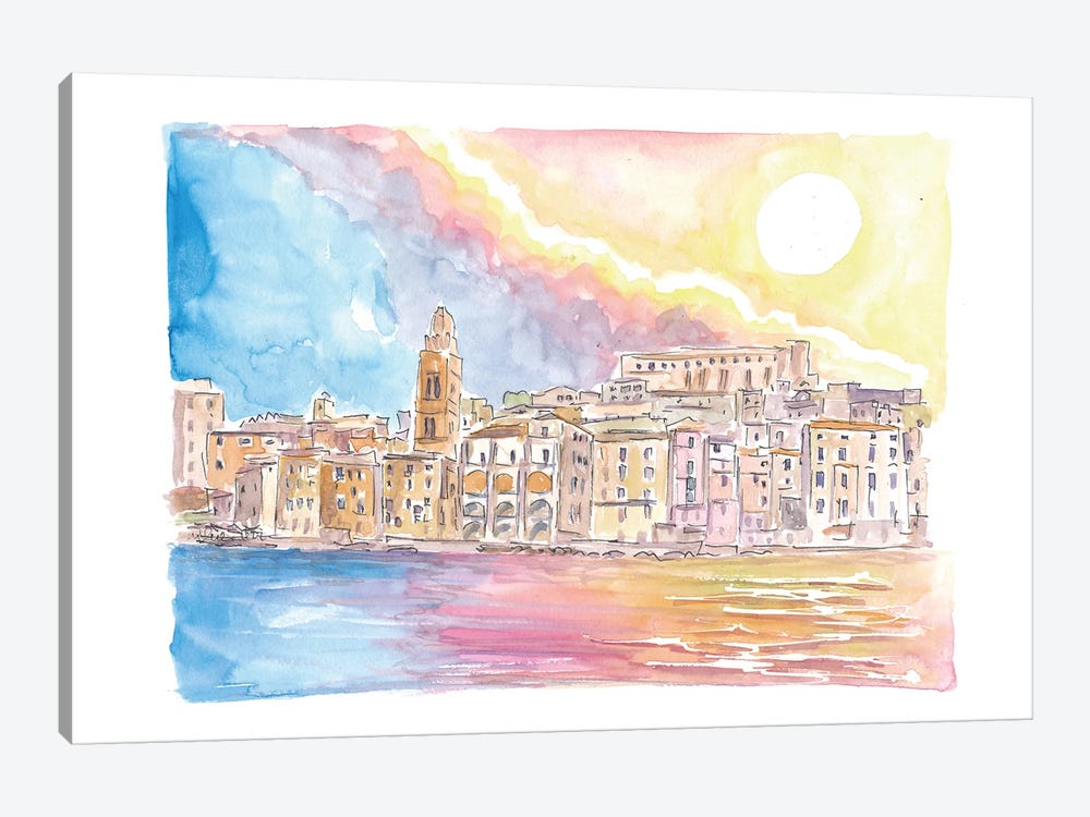 Gaeta Lazio Italy View From Mediterranean Sea by Markus & Martina Bleichner 1-piece Canvas Artwork