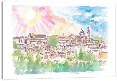 Montalcino City On A Hill In Italy Tuscany Canvas Art Print - Tuscany