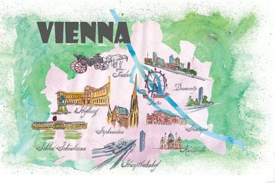 Vienna, Austria Travel Poster by Markus & Martina Bleichner art print
