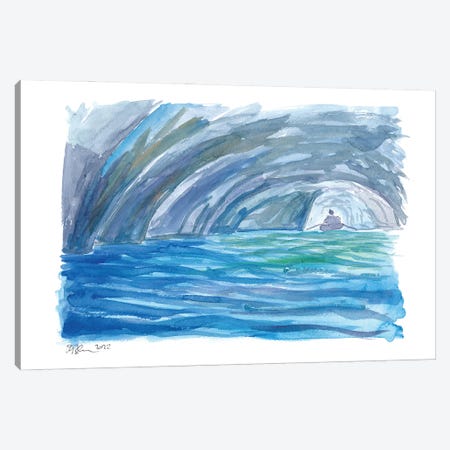 Grotta Azzurra - A Blue Grotto Capri Boat Excursion Canvas Print #MMB834} by Markus & Martina Bleichner Canvas Art Print