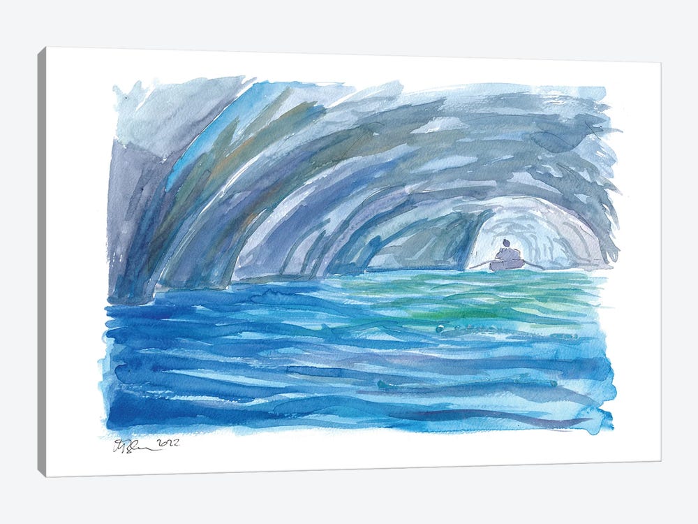 Grotta Azzurra - A Blue Grotto Capri Boat Excursion by Markus & Martina Bleichner 1-piece Art Print