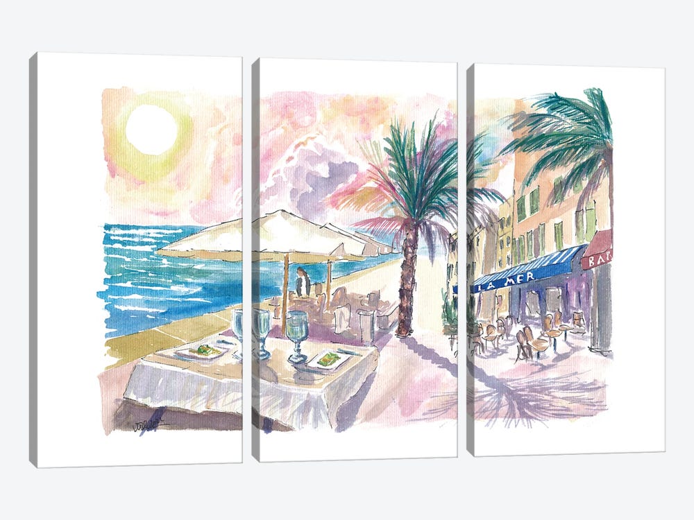 Mediterranean Seaview During Romantic Afternoon by Markus & Martina Bleichner 3-piece Canvas Art