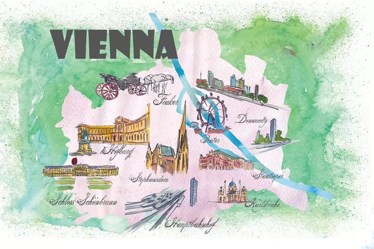 Vienna, Austria Travel Poster by Markus & Martina Bleichner wall art