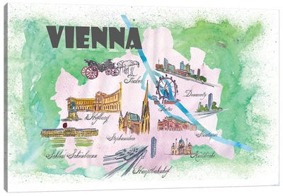 Vienna, Austria Travel Poster Canvas Art Print - Vienna Art