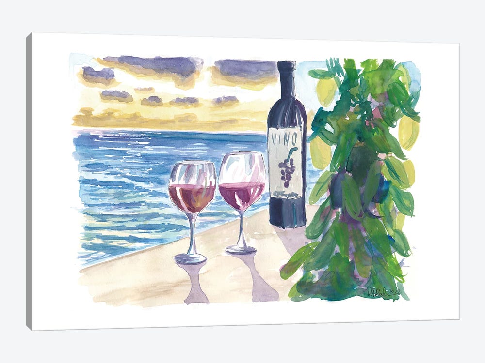 Romantic Evening With Wine by Markus & Martina Bleichner 1-piece Art Print