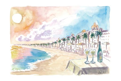 Sunset Dinner At Beach by Markus & Martina Bleichner framed canvas print