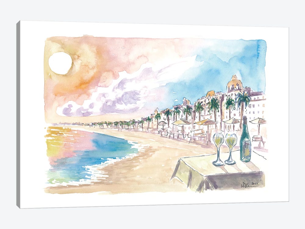 Sunset Dinner At Beach by Markus & Martina Bleichner 1-piece Canvas Art Print