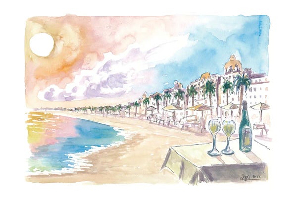 Fine Art Print: Sunset Dinner At Beach by Markus & Martina Bleichner