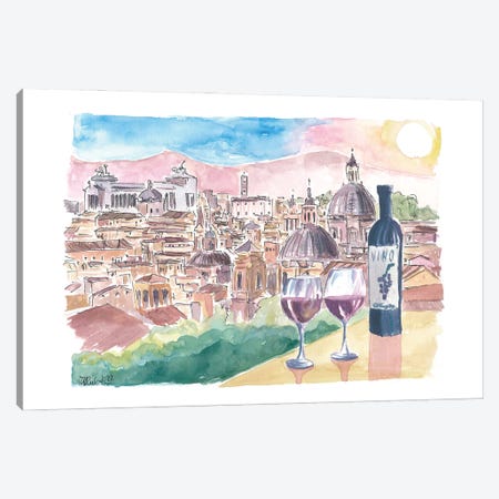 Romantic Vino In Roma Italy With Panoramic View From Hill Canvas Print #MMB845} by Markus & Martina Bleichner Canvas Artwork