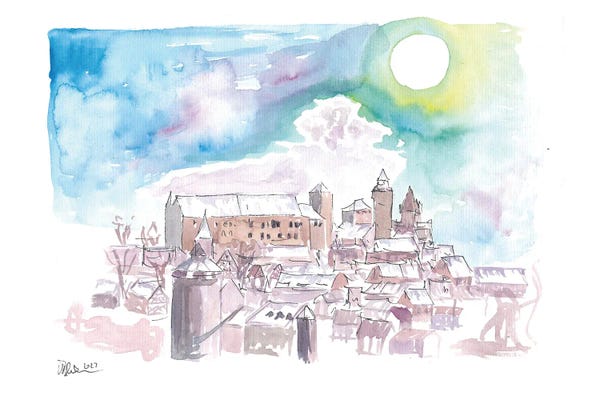 Markus & Martina Bleichner: Nuremberg Germany View Of Old Town With Castle In Winter by Markus & Martina Bleichner